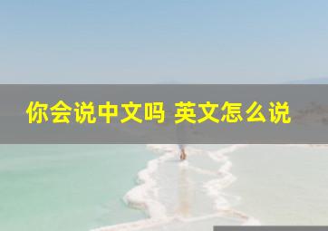 你会说中文吗 英文怎么说